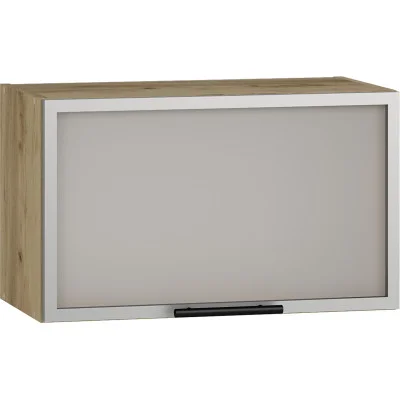 Upper cabinet with cornice and display case VENTO GOV-60/36, craft oak